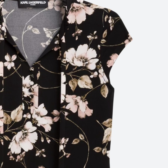 Karl Lagerfeld Paris Belvedere Neck Tie Top - Picture 3 of 3